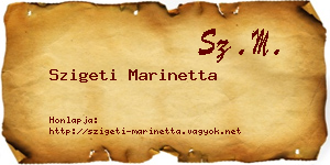 Szigeti Marinetta névjegykártya
